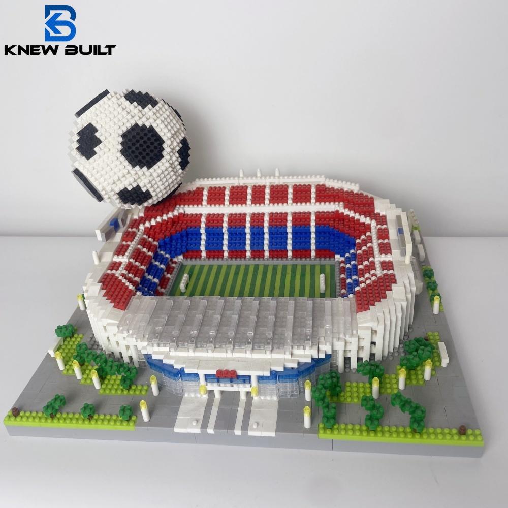 Knew Built Madrid Soccer Stadium with Soccer Ball Micro Blocks Building Toys Experience the Joy of Footballive Good Deco Gift