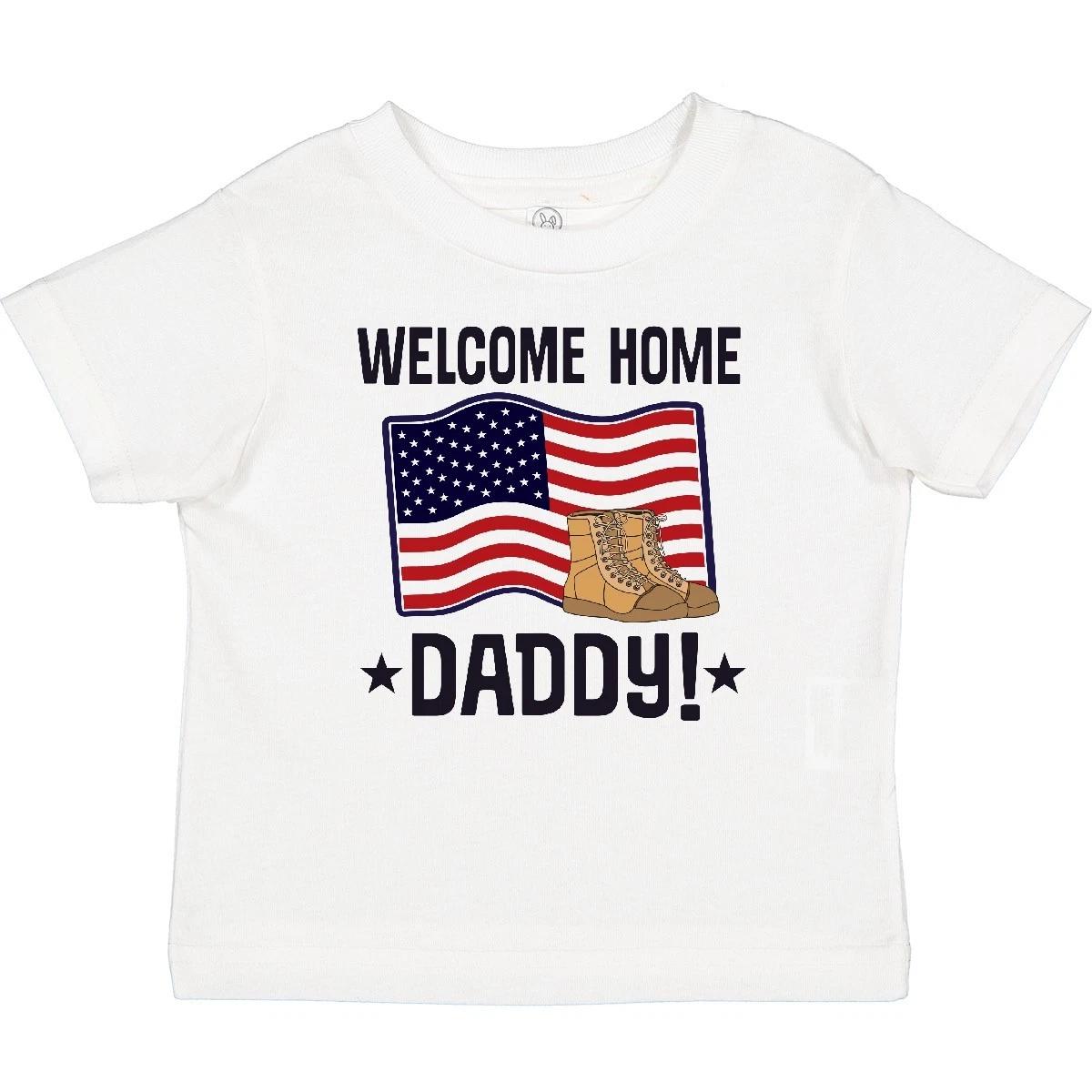 Inktastic Military Daddy Welcome Home Baby T-Shirt Dad Homecoming Deployt 130