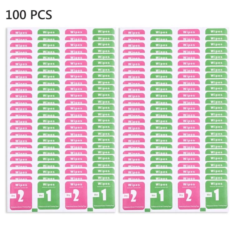 

100pcs Dry-Wet Wipes Screen Protectors Accessories Alcohol for Pad Mobile Phone Watch Screen Cleaning Cloth, Size: 3 x 4cm / Piece