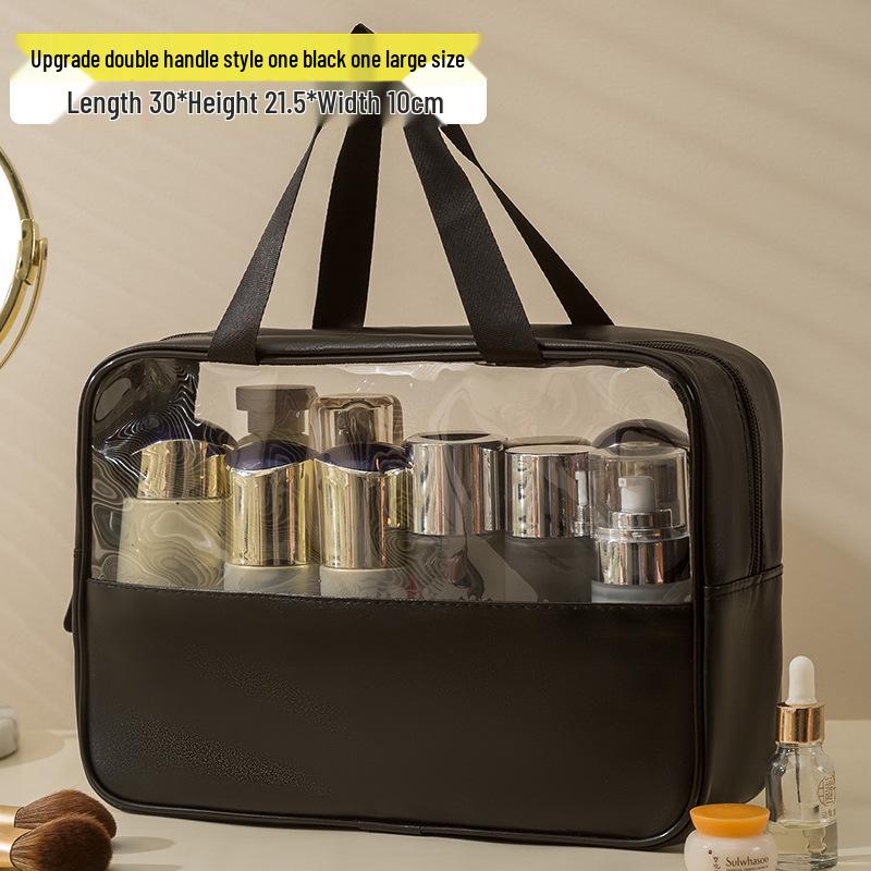 Translucent Waterproof Portable Makeup Bag - Large Capacity for Travel Cosmetics