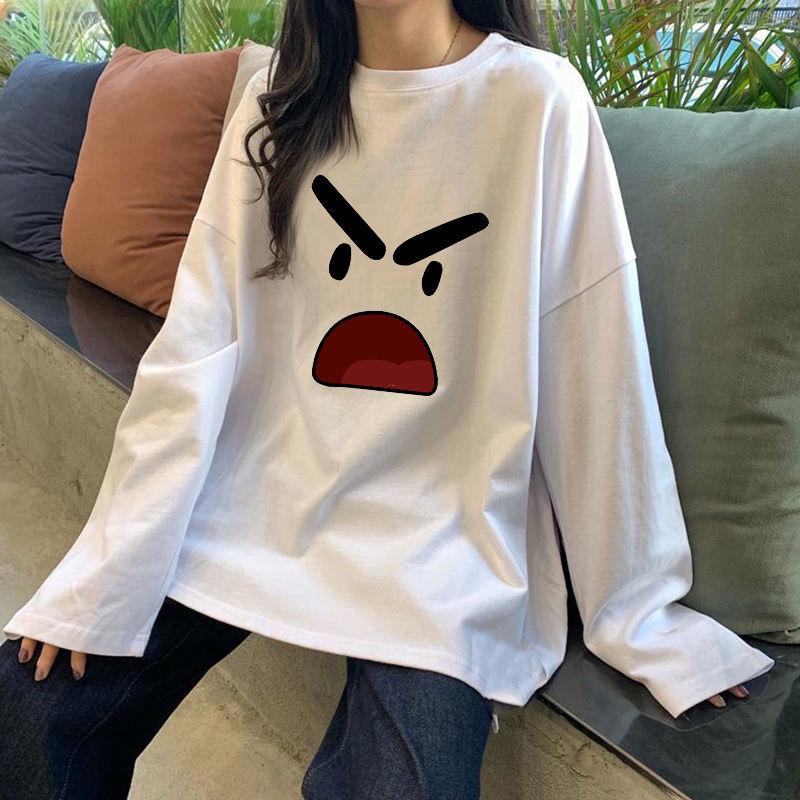 2025 Damen 100% Reine Baumwolle Langarm Locker Geschnitten Mode-Oberteil - Frühling/Herbst