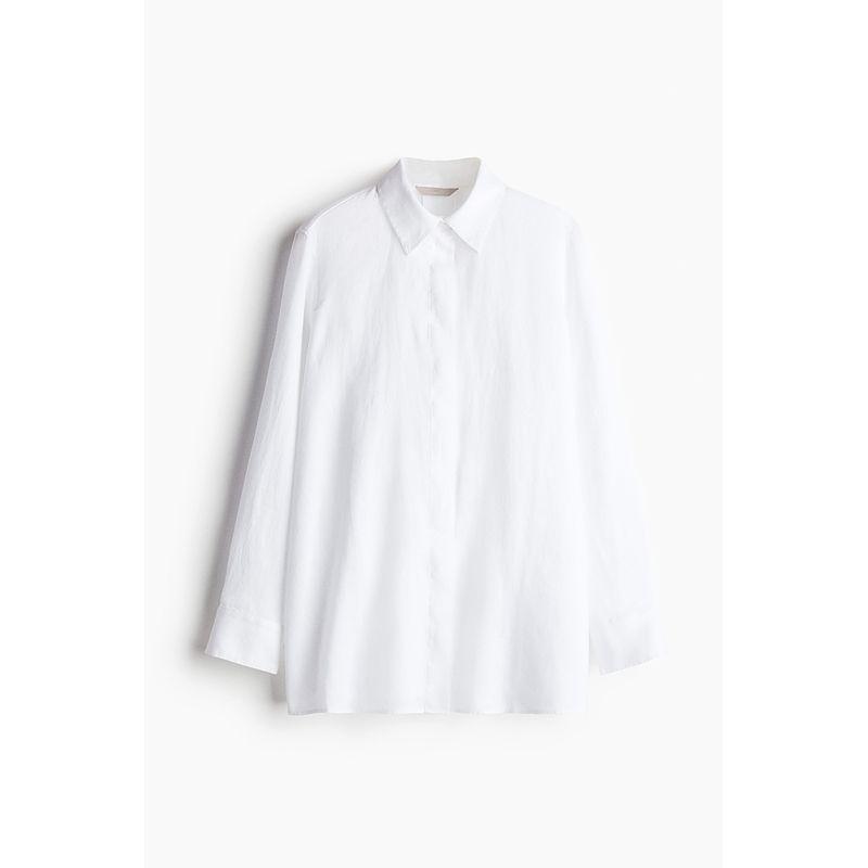 

HM 2025 Летняя Новинка Женская Одежда Модная Повседневная Льняная Рубашка 1269234