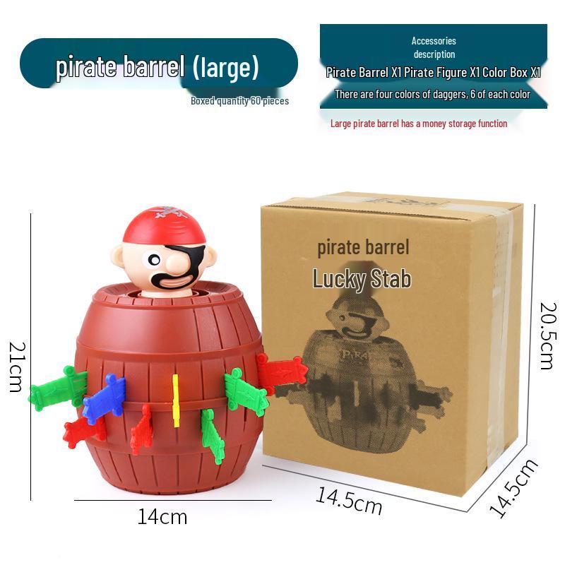Pirate Barrel Interactive Educational Toy for Kids - Novelty Desktop Game