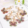 For Women Crystal Rhinestone Butterfly Bag Charm Pendant KeyChain Car Key Ring Bag Accessories