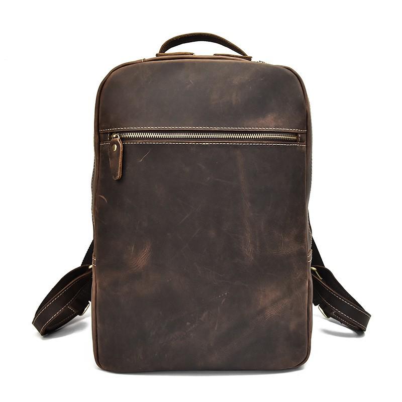 Vintage Crazy Horse Leder Rucksack für Damen und Herren - Echte Leder Reise- und Schultasche