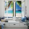Natural Scenery Curtain Tropical Palm Trees Island Ocean Beach Window Drapes Home Dorm Bathroom Bedroom Set Of 2 Made Polyester Washable Ready