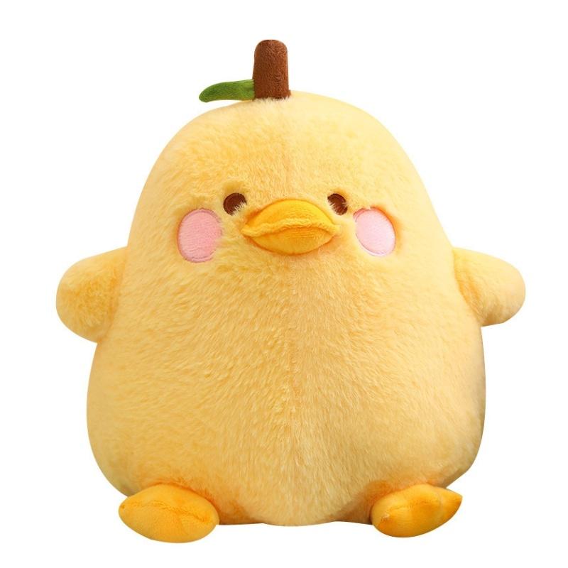 Funny Duck-shaped Plush Toy Pillow For Stress Relief Yellow And Green Pear Duck Design 20cm/30cm/40cm