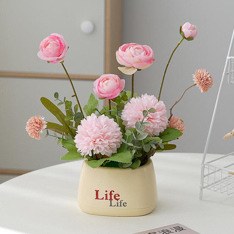 Sunflower Artificial Flower Arrangement - Small Potted Plants & Plastic Bouquets for Living Room and Dining Table Decor