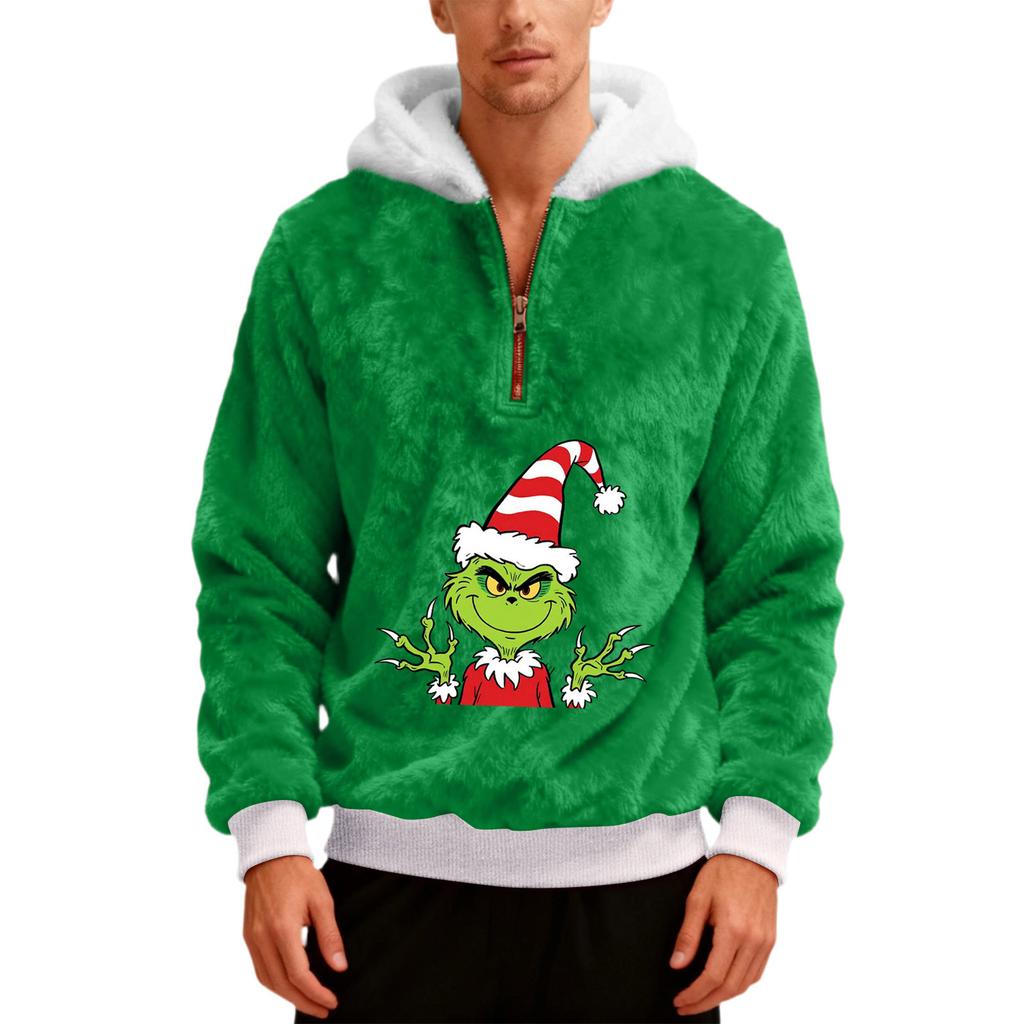 Men's  Plush  Half  Zipper  Hooded Hood  Hoodie