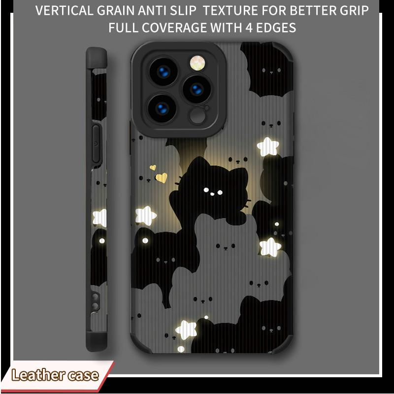 

Вертикальная кожаная коробка с блестящим кошачьим корпусом, мягкий силиконовый чехол для телефона, задняя крышка с объективом камеры, полная защита для iPhone iPhone 11 чёрный