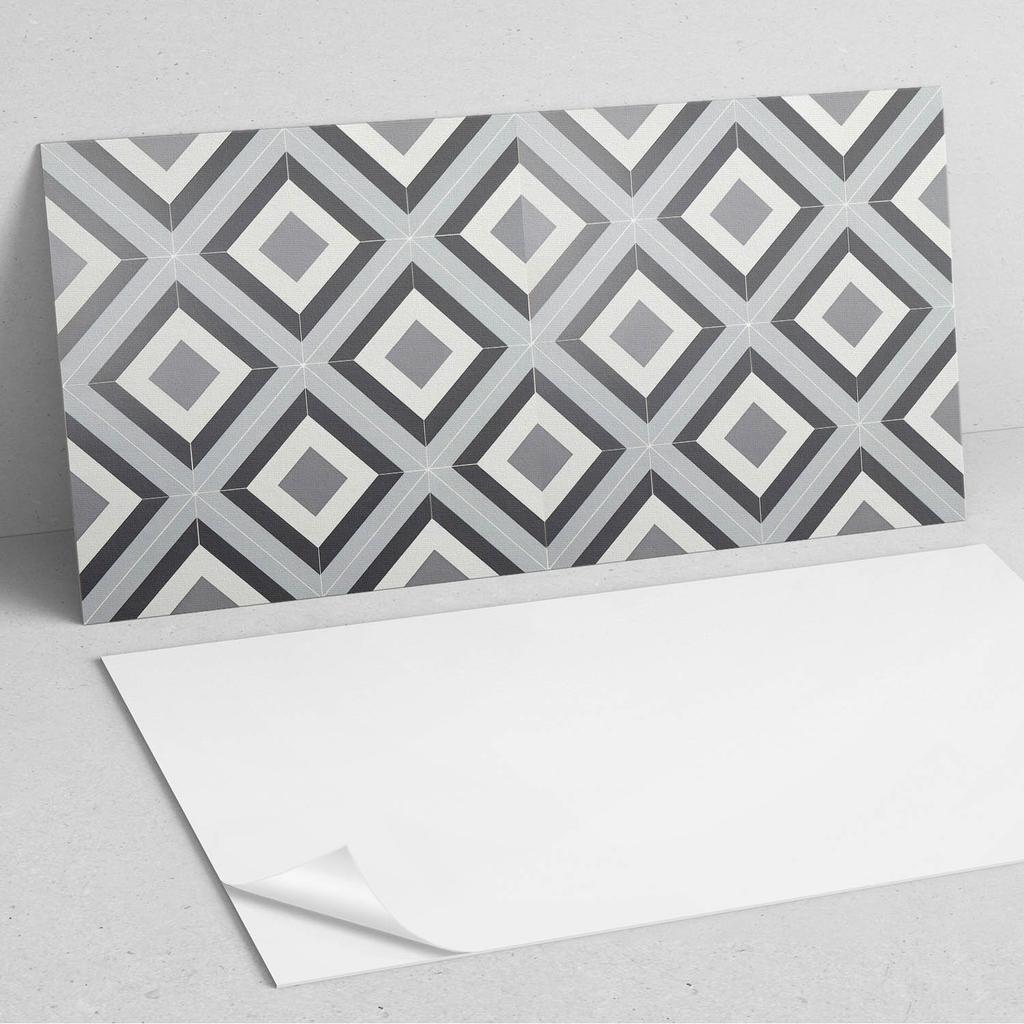 Self-adhesive PVC Dining Room Panel with Graphics 100x50 cm Geometric Diamond Pattern