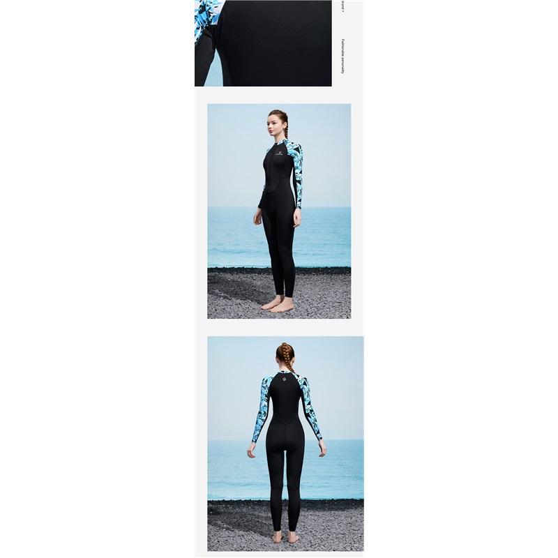 Women Full Body Swimsuit Rash Guard Lycra Thin Wetsuit One Piece Swimwear Zipper Long Sleeve Diving Skin Beachwears Sun Protect