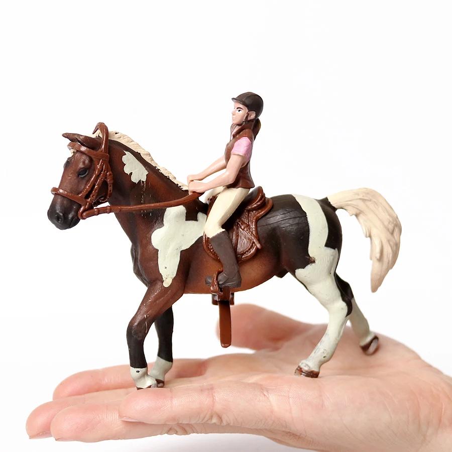 Toy Horses Equestrian Rider Horse Playset Farm Animals Action Figure Animal Figurines Plastic Models Children Toys Kids Gifts