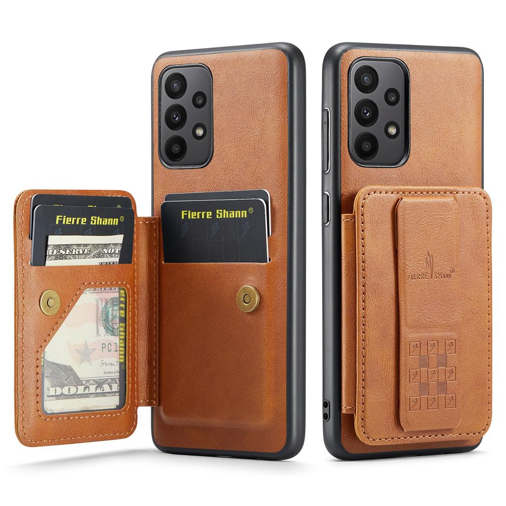 For Samsung Galaxy A73 5G Case with Card Holder Leather+TPU Protective Phone Cover