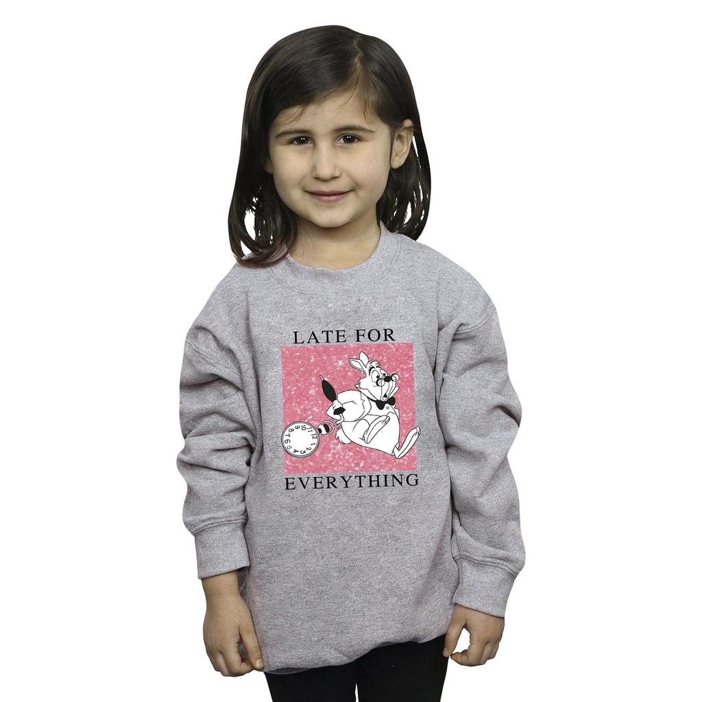 Disney Girls Alice In Wonderland White Rabbit Sweatshirt