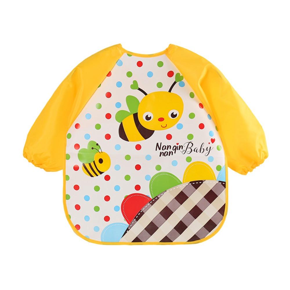 Waterproof Long Sleeve Strap Coat Cartoon Pattern Dirt Proof Feeding Burp Cloths  Baby Eating