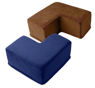 MCC Cushion Set of Thick of 2 Cool Mini Y0035 2, 2-Layer (Low Resilience, Firm) Cushion, Velour-like (Set Cushions), Stool, Brown/Navy (BR&NV)