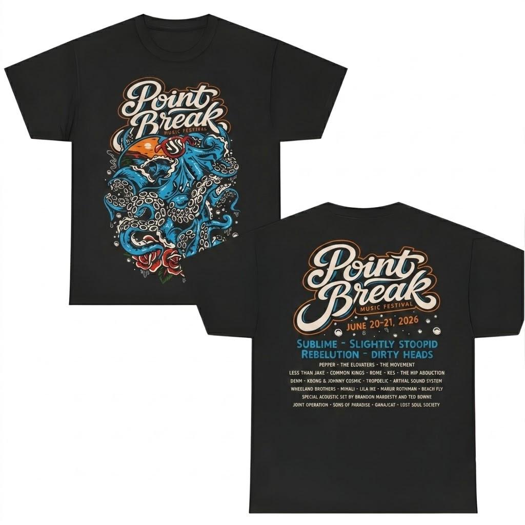 Point Break Festival 2026 OCTO Line Up Two Sided T-Shirt Unisex All Sizes CB1040 XXXL