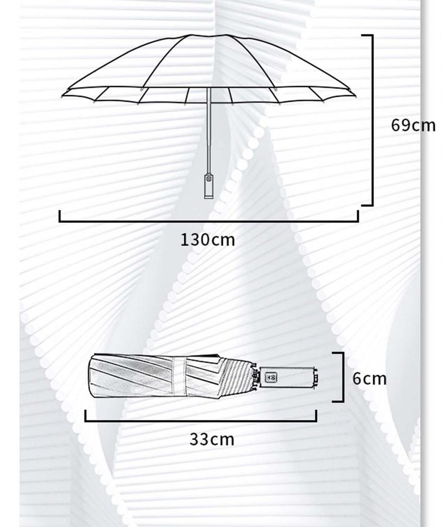 Extra Large Size 130cm Diameter Folding Automatic Opening and Suitable for Sunny and Rainy Super Heavy Rain and Day Gift Extra Umbrella, One-Touch