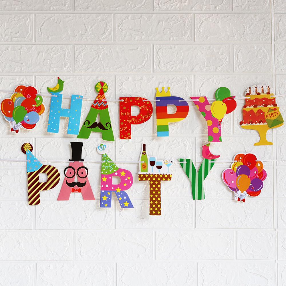 Mr. Beard Children s Birthday Bunting - Triangle Flags Baby Party Decorations
