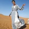 2022 New Cardigan Hand-sewn Drill Long Slim Burqa Dress