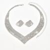 3PC Women's Fashion Geometric Zircon Necklace Earrings Zircon Set Suitable for Wedding, Party, Festival Gifts-8540