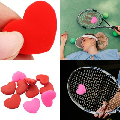 10Pcs Tennis Squash Shock Absorber Replacement Tennis Vibration Dampener Heart Shape Silicone Tennis String Dampener