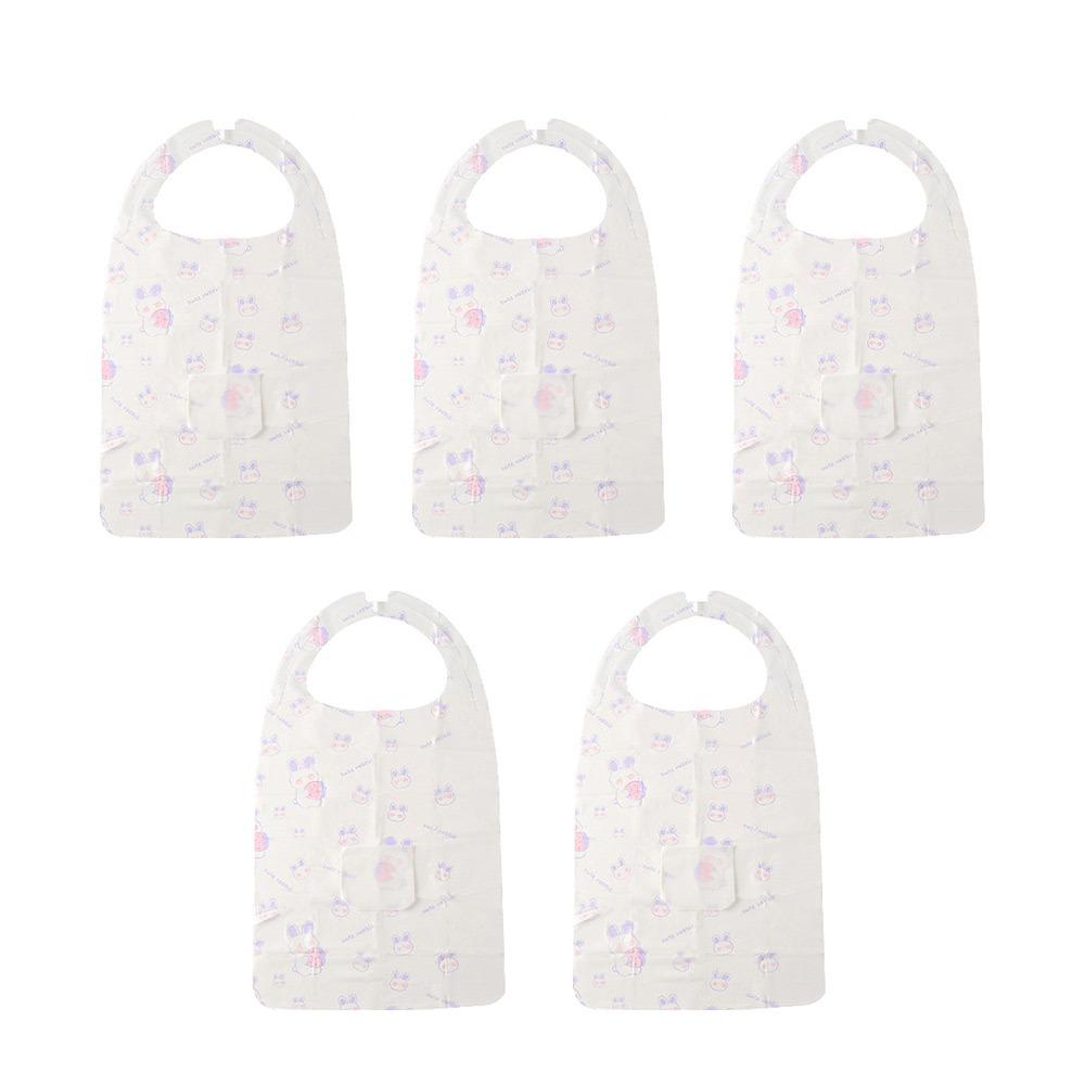 5Pcs/Bag Printed Disposable Aprons Non Woven Anti-fouling Cooking Apron Oil-proof Kitchen Aprons for Restaurant Home Supplies