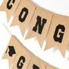 Stylish Graduation Themed Banners Hanging Ornament Linen Fabric Bunting For Party Backdrops Indoor and Outdoor Use