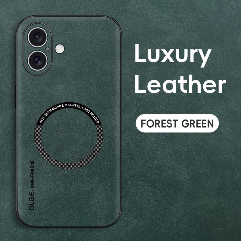 Magnetické Retro Kožené Měkké Pouzdro Pro iPhone 16 15 14 Pro Plus Max iPhone16 Pro Max Bezdrátové Nabíjení Kryt Pouzdra na Telefon