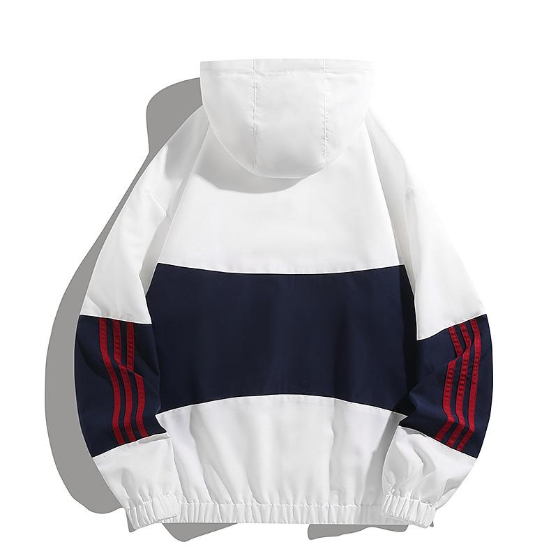 Jacke Herren Frühling und Herbst Neue Kapuzenjacke im Hong Kong-Stil Lässiges Oberteil Dünn Hübsche Locker Trendy Paar Studentenjacke