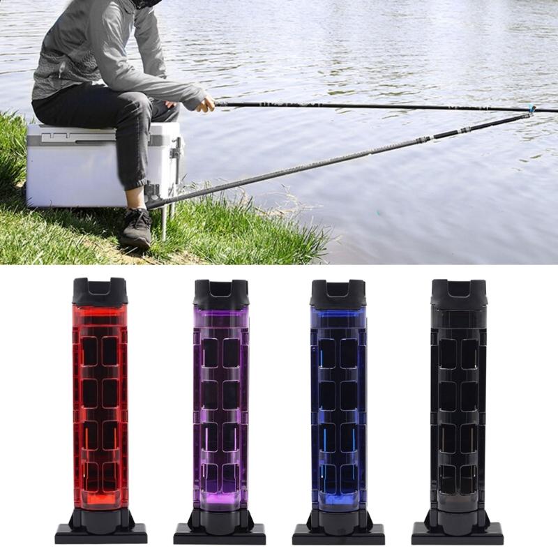 Fishing Box Rod Holder, Adjustable Height Fishing Box Rod Support Fishing Box Rod Barrels Holder Stand Support with Base