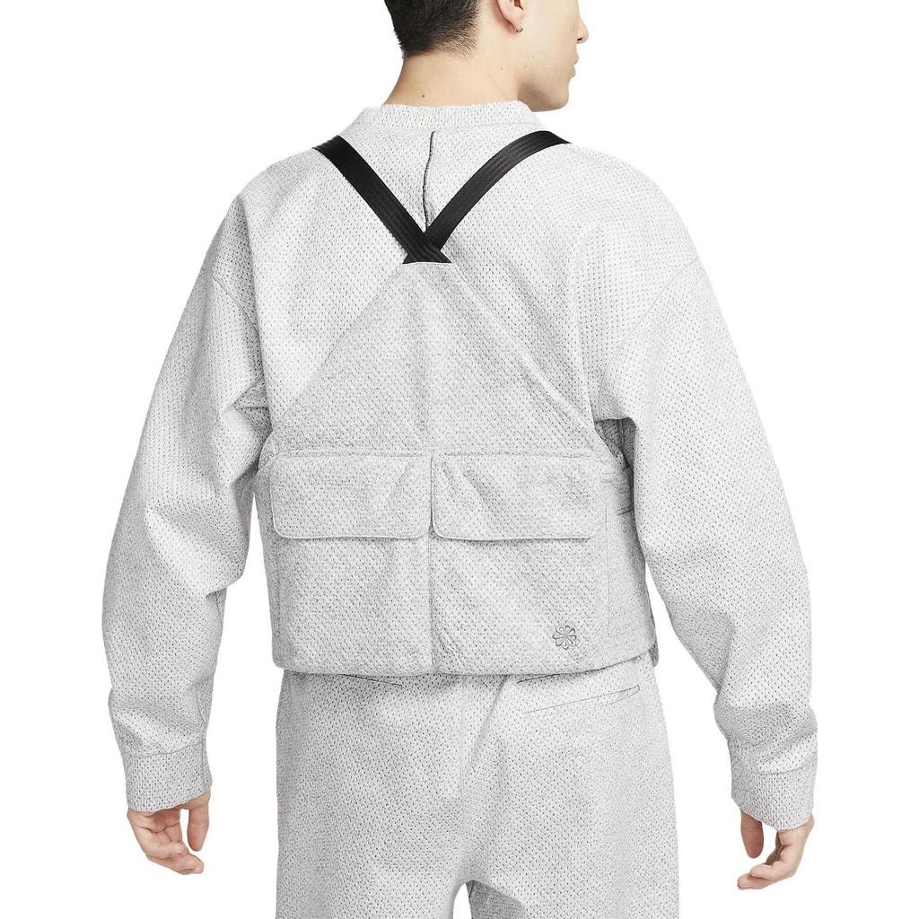 Nike Logo Vyšívaná Vesta s Dvojitou Kapsou Pánské Vesty Kouřově Šedá DX9404-077