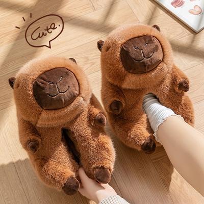 Slippers, Indoor Home Warmth, Fleece Cotton Shoes, Women's High Heels