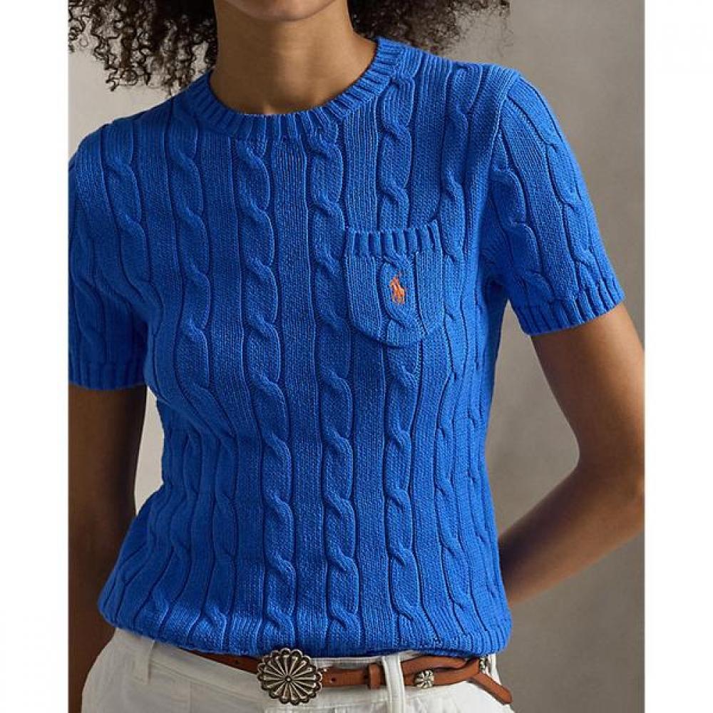 Polo Ralph Lauren Women S Cable Knit Cotton Short Sleeve Sweater wmpoSwenc021529400 