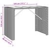 7 piece Garden Bar Set Grey Poly Rattan & Solid Acacia Wood