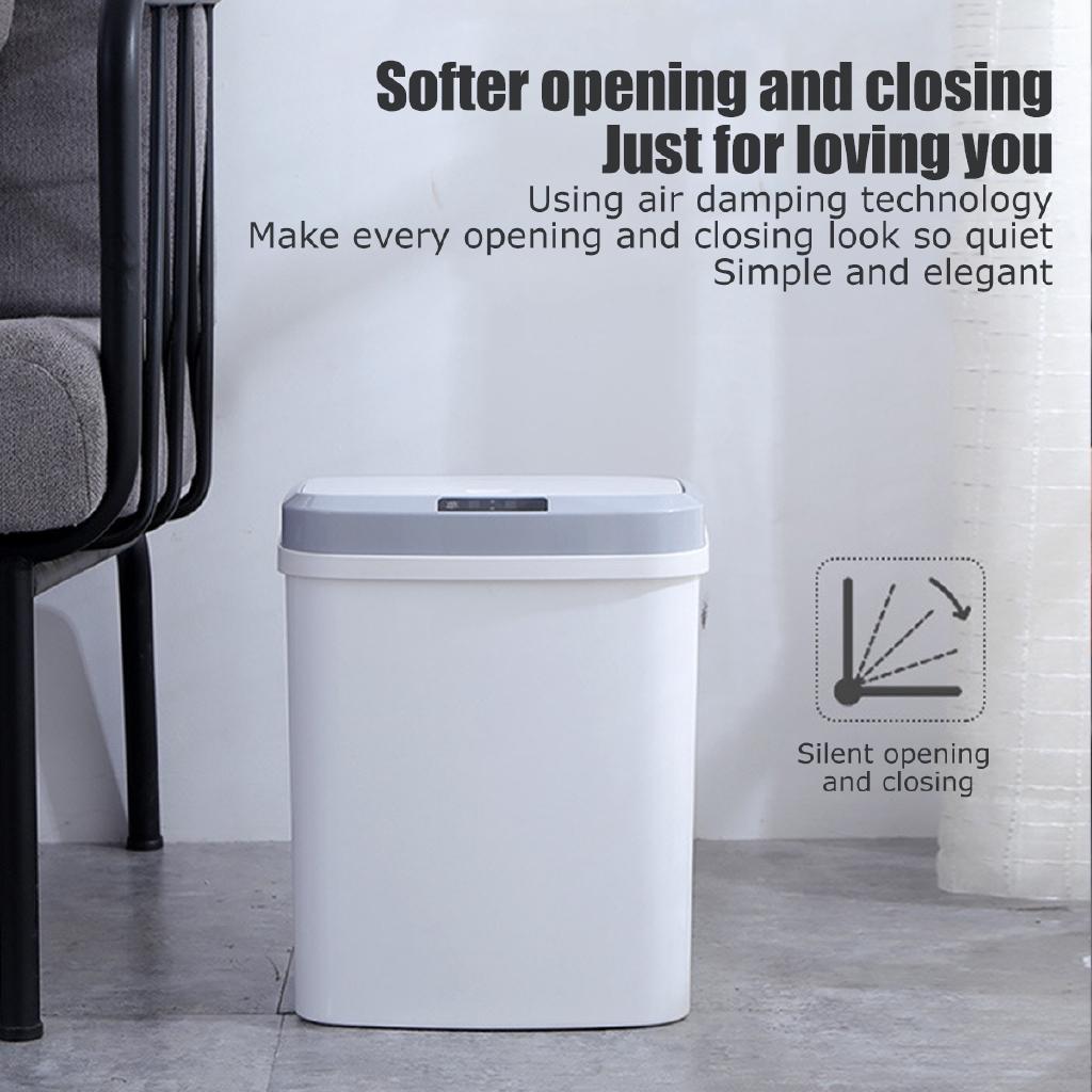 15L Automatic Touchless Smart Infrared Motion Sensor Rubbish Waste Bin Kitchen Trash Can Garbage Bins for Home Room Kitchen Car 26.5 * 20.8 * 33 CM
