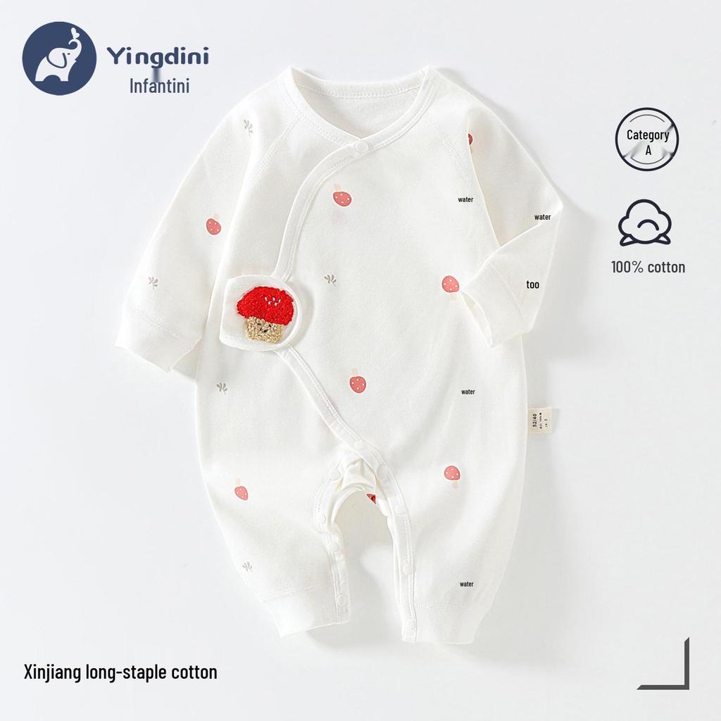 Neugeborenen Strampler aus reiner Baumwolle mit Schmetterlingsmotiv - Atmungsaktiver doppellagiger Anzug für Herbst und Frühling