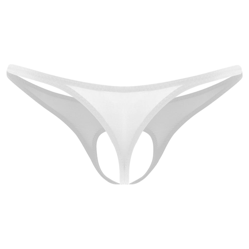 Mens Sexy Low Waist Open Front Pouch Butt Flaunting Thong Jockstrap