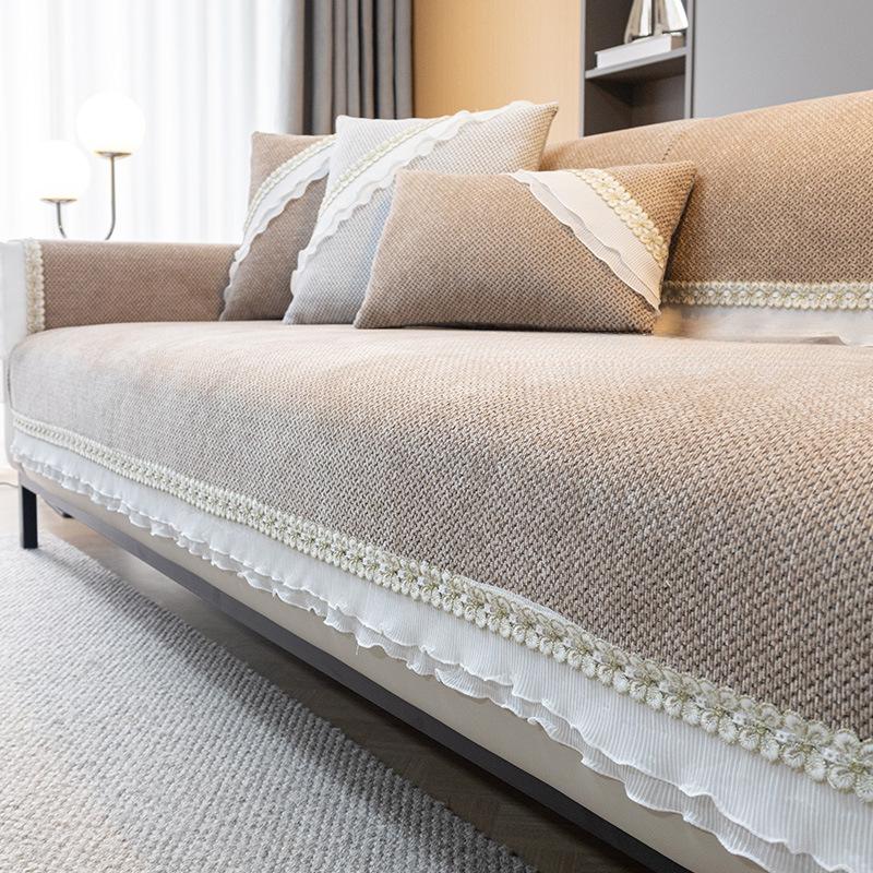 Autumn and Winter Chenille Sofa Cushion Four Seasons Universal Lace Full Cover Cloth Non-Slip Seat Cover Cover