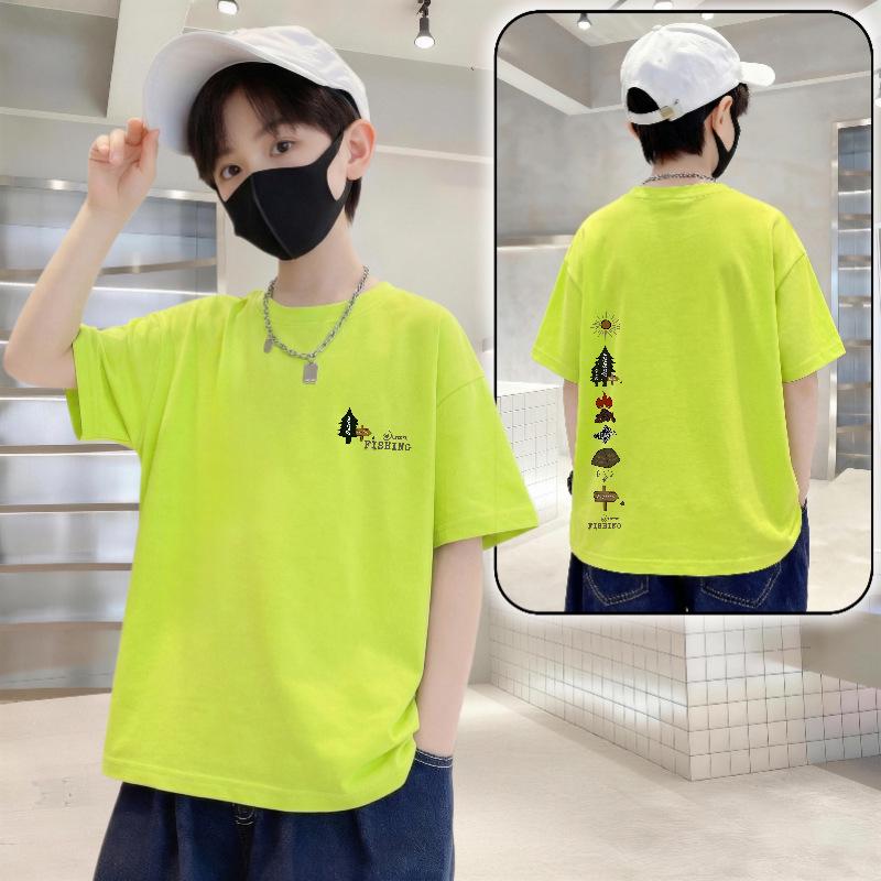 

Boys Trendy Loose-Fit Cotton Letter Print Tee - Summer 2026 130 (50-60 kg)