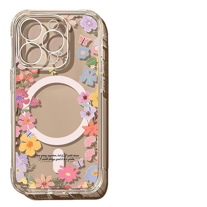Magnetic attraction is suitable for Apple 16promax mobile phone case 15protpu all-inclusive iphone14 protective case magnetic attraction painting