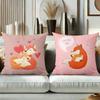 Cute Fox Pillow Covers I Love You Mom Valentine Polyester pillowcase, sofa decorative cushion cov Headboard Pillow