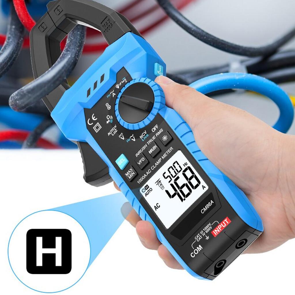 Digital Clamp Meter Multimeter High Reliability 1000A Backlight LCD Display Ergonomic Design AC Clamp Meter for Communication
