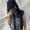 Vintage Leopards Print Tassels Scarf Soft Acrylic Neckerchief Warm Fashion Scarves for Women Warm Accessory