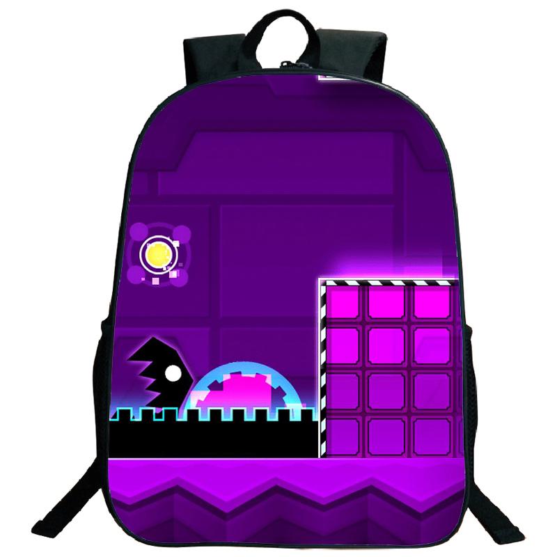 Wütende Geometry Dash Rucksäcke für Mittel- und Oberstufenschüler, Freizeitrucksäcke mit großem Fassungsvermögen, Weihnachtsgeschenke