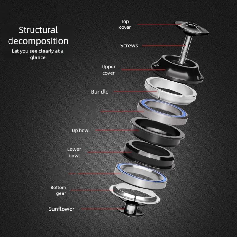 Easyly Mount Bicycles Headsets High Strength Alloys Enhances Durability Threadless Headsets for Road Bicycles