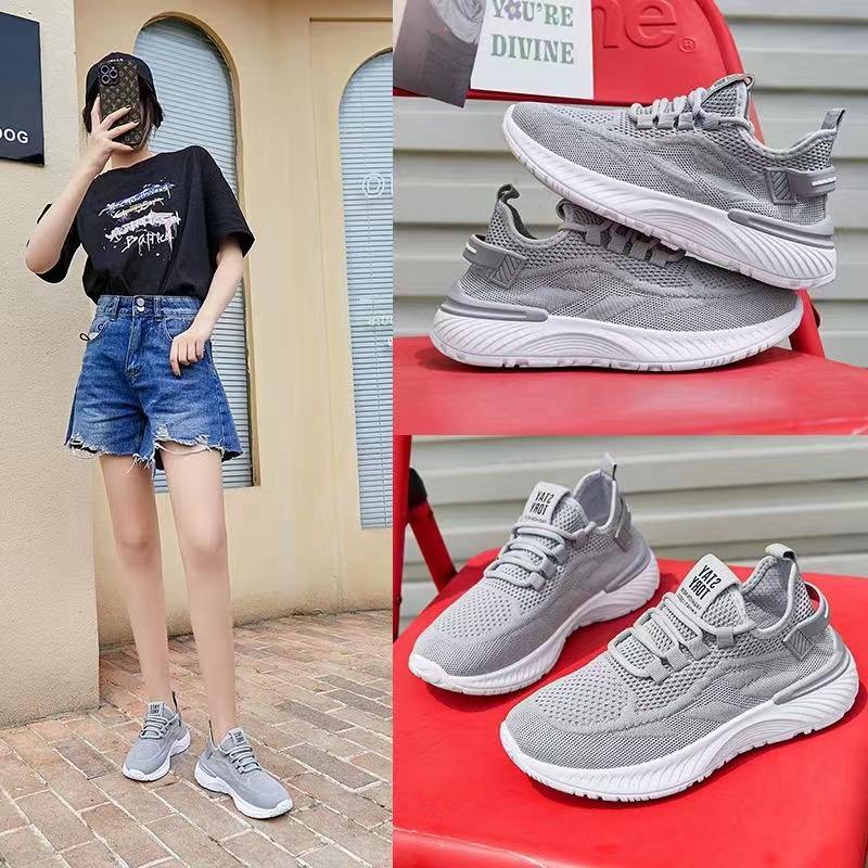 

LD290 new mesh shoes women s 2025 summer fly-woven shoes breathable thick sole heightening simple mesh white shoes running 41
