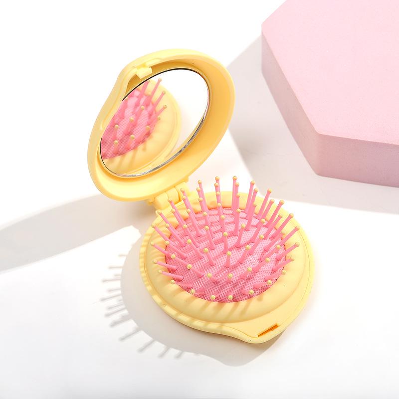 Teardrop Cream Glue Folding Mirror & Portable Airbag Massage Hair Comb