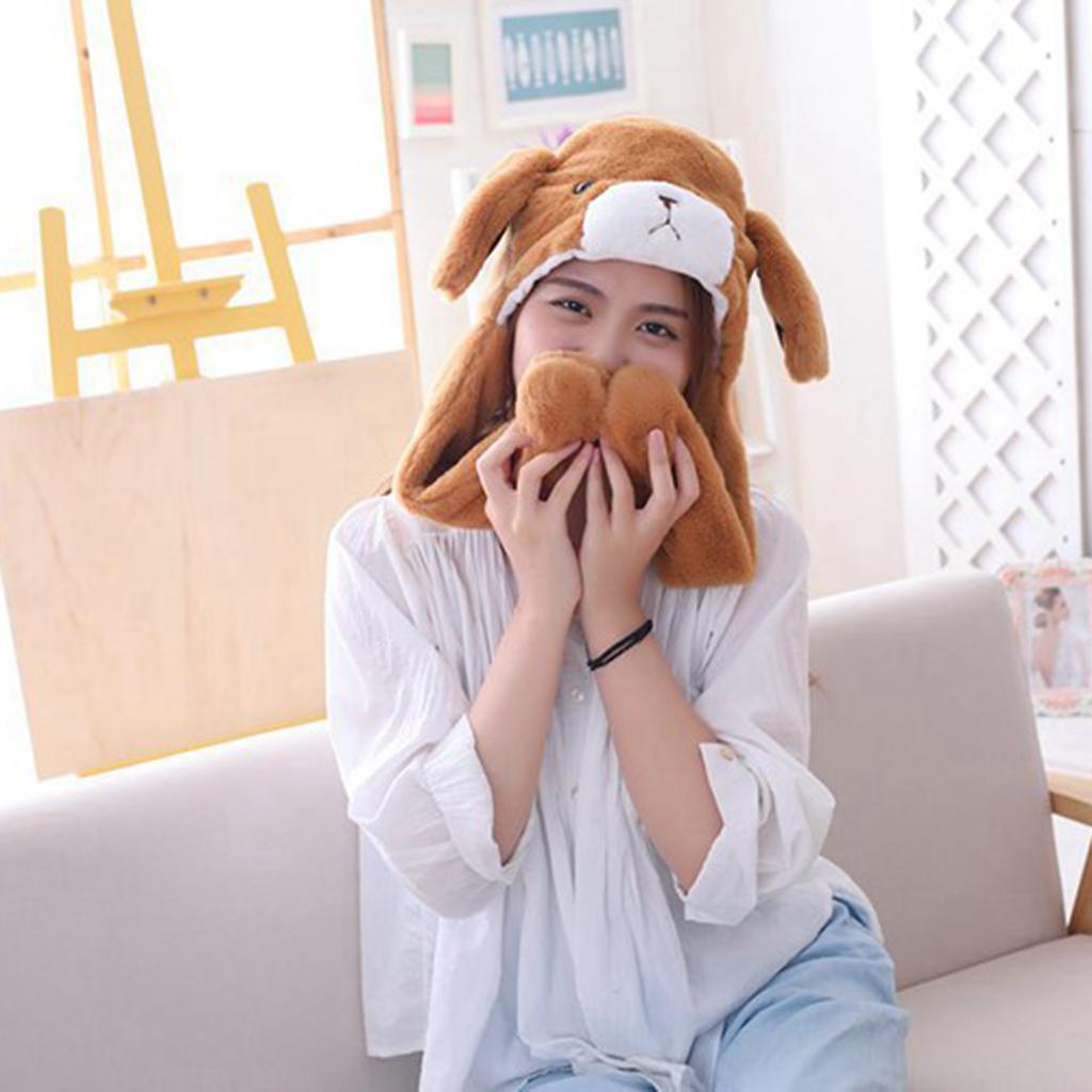 

Bear Head Hat Ears Moving Cute Super Soft Plush Animal Hat Gift for Children & Girl, Size коричневий